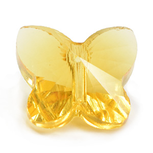 Bead, Helenski Crystal 14mm Butterfly - Light Topaz