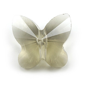 Bead, Helenski Crystal 14mm Butterfly - Black Diamond