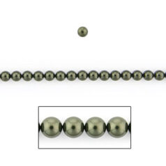 Swarovski Crystal Art.5810 3mm Round Pearl (hole size:0.9mm) - Dark Green