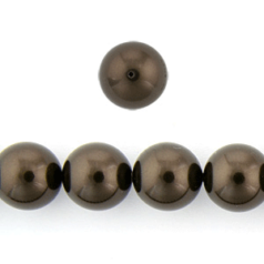 Art.5810 5mm Round Pearl (hole size:0.9mm) - Deep Brown