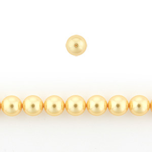 Art.5810 7mm Round Pearl (hole size:0.9mm) - Gold