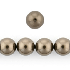 Art.5810 7mm Round Pearl (hole size:0.9mm) - Brown