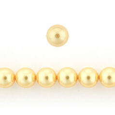 Swarovski Crystal Art.5810 9mm Round Pearl (hole size:0.9mm) - Gold