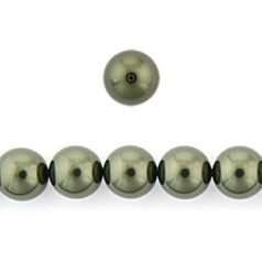 Swarovski Crystal Art.5810 10mm Round Pearl (hole size:0.9mm) - Dark Green