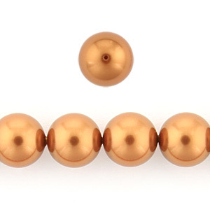 Swarovski Crystal Art.5810 12mm Round Pearl (hole size:0.9mm) - Copper