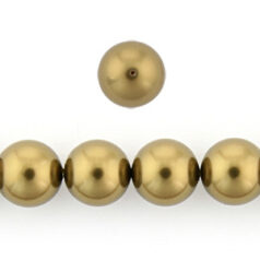 Swarovski Crystal Art.5810 12mm Round Pearl (hole size:0.9mm) - Antique Brass