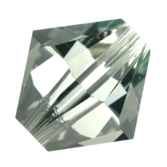 Bead, Preciosa Czech Crystal, 3mm Bicone - Black Diamond (Hole Size 0.85mm)