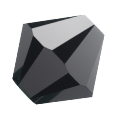 Bead, Preciosa Czech Crystal, 4mm Bicone - Jet Hematite (HC) (Hole Size 0.9mm)