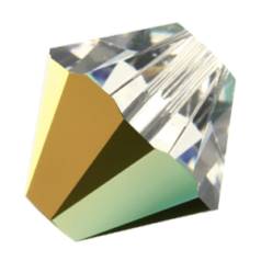 Bead, Preciosa Czech Crystal, 4mm Bicone - Crystal Marea (HC) (Hole Size 0.9mm)