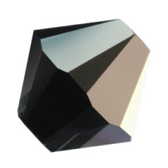 Bead, Preciosa Czech Crystal, 6mm Bicone - Jet Hematite (FC) (Hole Size 1.2mm)