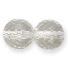 Bead, Czech firepolish, 12mm Multi Faceted Round, CRYSTAL