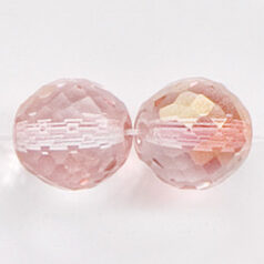 Bead, Czech firepolish, 12mm half coat lustre Multi Faceted Round, TOPAZ