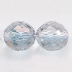 Bead, Czech firepolish, 12mm half coat lustre Multi Faceted Round, CRYSTAL GLAZE COPPER LUSTRE