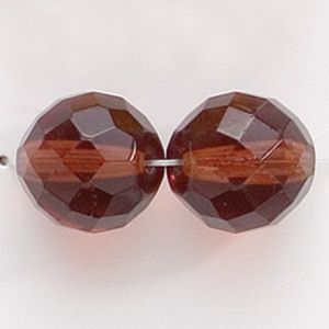 Bead, Czech firepolish, 14mm round faceted, TOPAZ