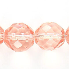 Bead, Czech firepolish, 14mm round faceted, ROSALINE