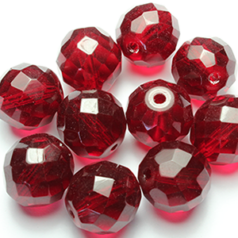 14mm Round - Medium Red