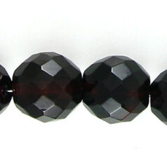 Bead, Czech firepolish, 14mm round faceted, GARNET RED