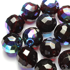 14mm Round - Garnet Red AB