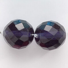 Bead, Czech firepolish, 14mm round faceted, MONTANA