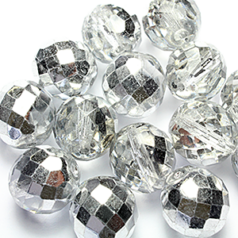 14mm Round - Halfcoat Silver Crystal