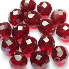 12mm Round - Ruby Medium Red