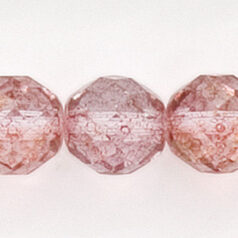 Bead, Czech firepolish, 12mm round faceted lustre, TERRACOTTA