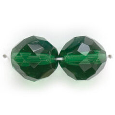 Bead, Czech firepolish, 12mm round faceted, LIGHT GREEN