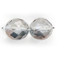 Bead, Czech firepolish, 12mm round faceted dipped, DÃ‰COR VALENTINI CRYSTAL