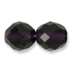 Bead, Czech firepolish, 12mm round faceted, DARK TANZANITE