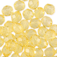 10mm Round Crystal Coloured - Pale Topaz