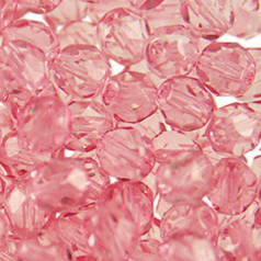 10mm Round Crystal Coloured - Pale Fuchsia
