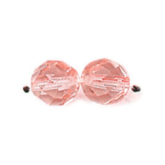 Bead, Czech firepolish, 8mm round faceted, ROSALINE