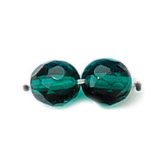 Bead, Czech firepolish, 8mm round faceted, TEAL