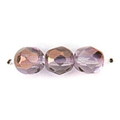 Bead, Czech firepolish, 8mm half coat metallic, AMETHYST BRONZE