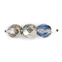 Bead, Czech firepolish, 8mm half coat metallic, DARK BERMUDA BLUE