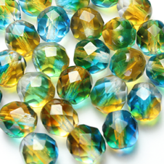 8mm Round - Multi Crystal/Topaz/Teal