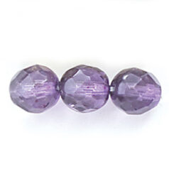 Bead, Czech firepolish, 8mm round faceted two tone, PURPLE/DARK PURPLE