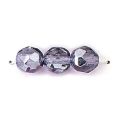 Bead, Czech firepolish, 8mm mirror metallic, MIDNIGHT LAVENDER