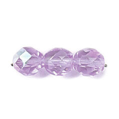 Bead, Czech firepolish, 8mm round faceted AB, ALEXANDRITE