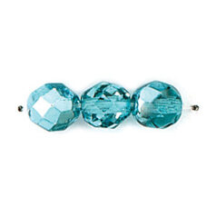 Bead, Czech firepolish, 8mm mirror metallic, TEAL