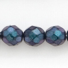 Bead, Czech firepolish, 8mm matte metallic, MIDNIGHT BLUE