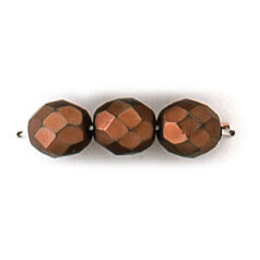 Bead, Czech firepolish, 8mm matte metallic, BROWN
