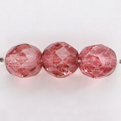 Bead, Czech firepolish, 8mm round faceted dipped, MAROON