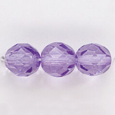 Bead, Czech firepolish, 8mm round faceted dipped, DARK LAVENDER