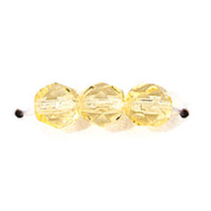 Bead, Czech firepolish, 6mm faceted round, JONQUIL