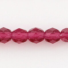 Bead, Czech firepolish, 6mm faceted round, FUCHSIA