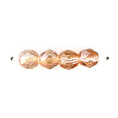 Bead, Czech firepolish, 6mm round faceted celsian, CRYSTAL