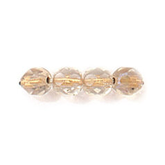 Bead, Czech firepolish, 6mm faceted goldlined AB, CRYSTAL