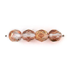 Bead, Czech firepolish, 6mm half coat metallic, TOPAZ