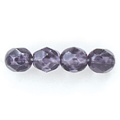 Bead, Czech firepolish, 6mm round faceted speckled, GREY
